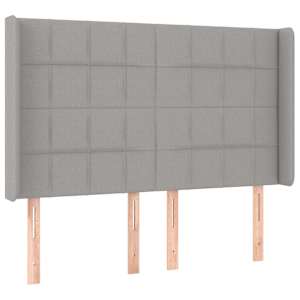 Box spring postelja z vzmetnico LED svetlo siva 140x190cm blago - slika 7