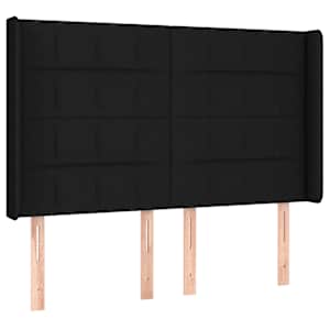 Box spring postelja z vzmetnico LED črna 140x200 cm blago - slika 7