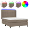 vidaXL LED Box Spring Voodi peaga kangas