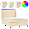 vidaXL LED Box Spring Voodi peaga kangas
