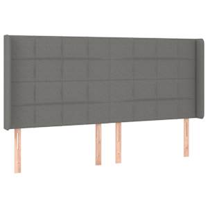 Box spring postelja z vzmetnico LED temno siva 160x200 cm blago - slika 7