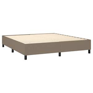 Box spring postelja z vzmetnico LED taupe 160x200 cm blago - slika 5