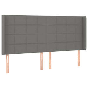 Box spring postel s matrací a LED tmavě šedá 200x200 cm textil - obrázek 7