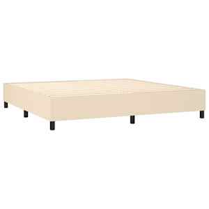 Box spring postel s matrací a LED krémová 200x200 cm textil - obrázek 5