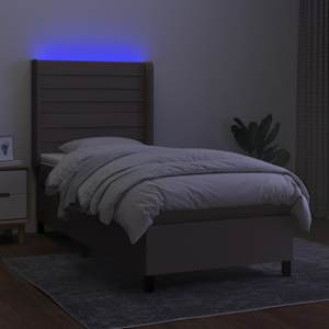 Box spring postel s matrací a LED taupe 90x190 cm textil - obrázek 3