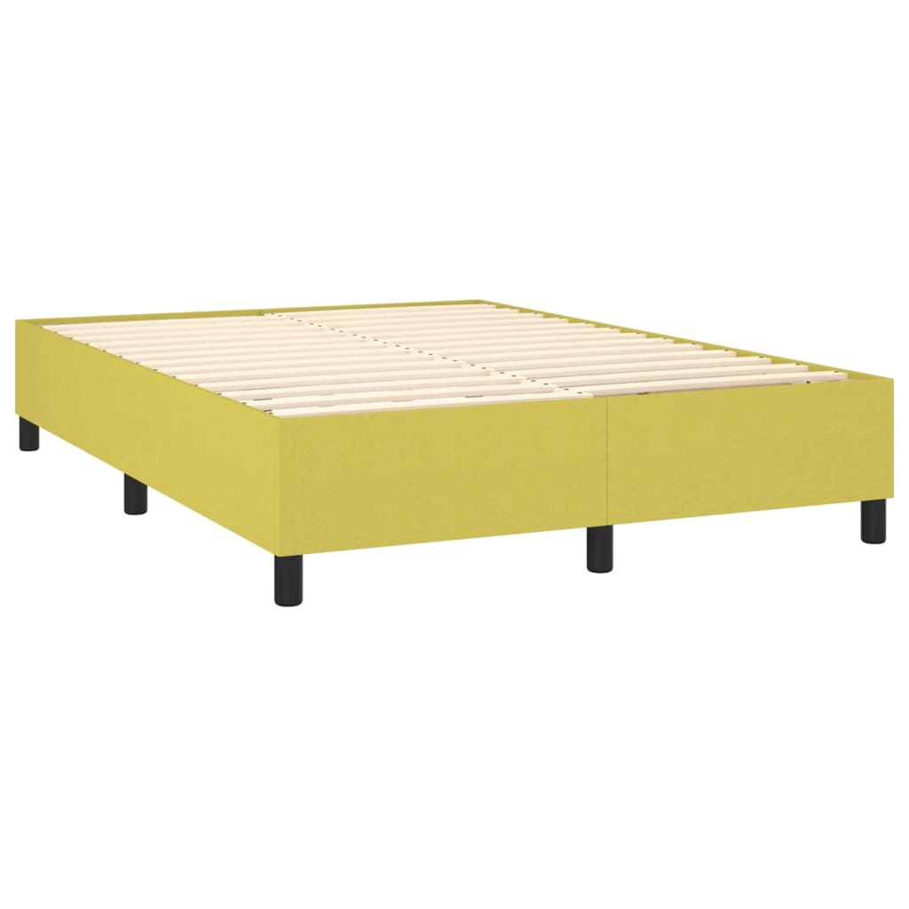 Zöld szövet rugós és LED-es ágy matraccal 140x190 cm 