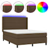 vidaXL LED Box Spring Voodi peaga kangas