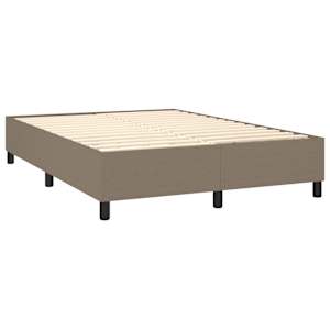 Box spring postelja z vzmetnico LED taupe 140x200 cm blago - slika 5