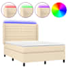 vidaXL LED Box Spring Voodi peaga kangas