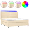 vidaXL LED Box Spring Voodi peaga kangas