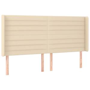 Box spring postel s matrací a LED krémová 160x200 cm textil - obrázek 7