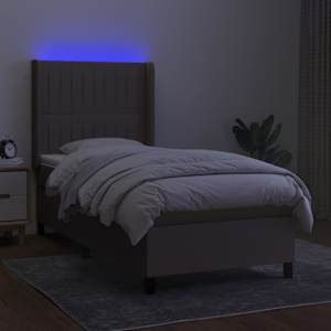Box spring postelja z vzmetnico LED taupe 90x200 cm blago - slika 3