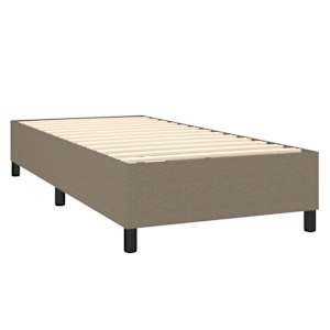 Box spring postelja z vzmetnico LED taupe 90x200 cm blago - slika 5