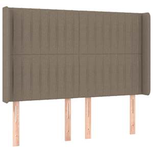 Box spring postelja z vzmetnico LED taupe 140x190 cm blago - slika 7