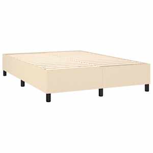Box spring postel s matrací a LED krémová 140x190 cm textil - obrázek 5