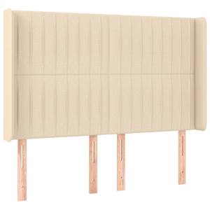 Box spring postel s matrací a LED krémová 140x190 cm textil - obrázek 7