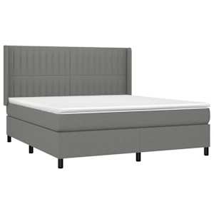 Box spring postel s matrací a LED tmavě šedá 180x200 cm textil - obrázek 4