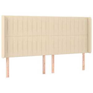 Box spring postel s matrací a LED krémová 180x200 cm textil - obrázek 7