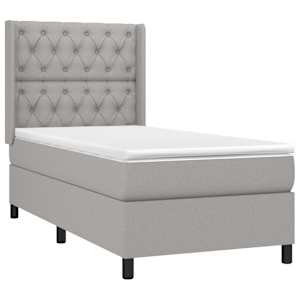 Box spring postel s matrací a LED světle šedá 80x200 cm textil - obrázek 4