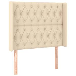 Box spring postel s matrací a LED krémová 100x200 cm textil - obrázek 7