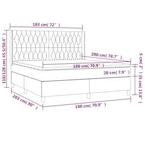 Box spring postel s matrací a LED černá 180x200 cm textil - obrázek 8