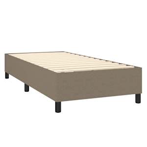 Box spring postelja z vzmetnico LED taupe 100x200 cm blago - slika 5