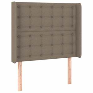 Box spring postelja z vzmetnico LED taupe 100x200 cm blago - slika 7