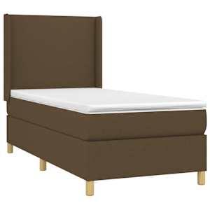 Box spring postel s matrací a LED tmavě hnědá 90x190 cm textil - obrázek 4