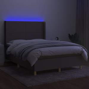 Box spring postel s matrací a LED taupe 140x200 cm textil - obrázek 3