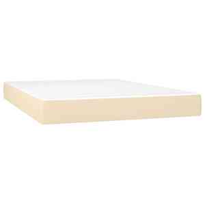 Box spring postel s matrací a LED krémová 140x200 cm textil - obrázek 6