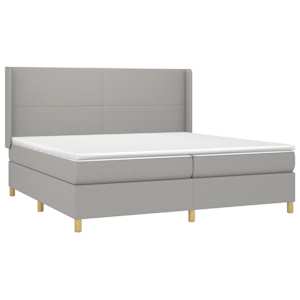 Box spring postel s matrací a LED světle šedá 200x200 cm textil - obrázek 4