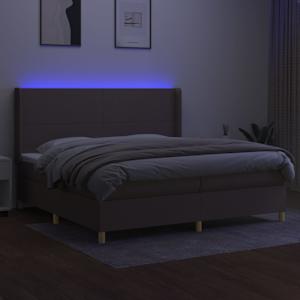 Box spring postel s matrací a LED taupe 200x200 cm textil - obrázek 3