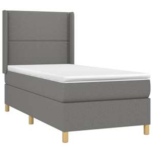 Box spring postel s matrací a LED tmavě šedá 90x190 cm textil - obrázek 4