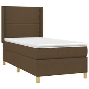 Box spring postel s matrací a LED tmavě hnědá 90x190 cm textil - obrázek 4