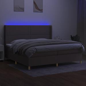 Box spring postel s matrací a LED taupe 200x200 cm textil - obrázek 3
