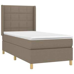 Box spring postelja z vzmetnico LED taupe 80x200 cm blago - slika 4