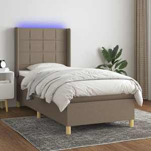 Box spring postel s matrací a LED taupe 80 x 200 cm textil - obrázek 1