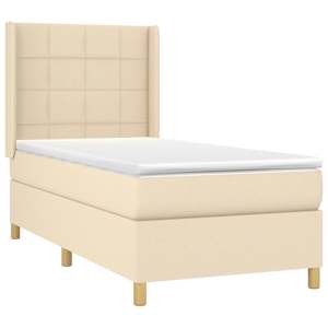 Box spring postel s matrací a LED krémová 80 x 200 cm textil - obrázek 4