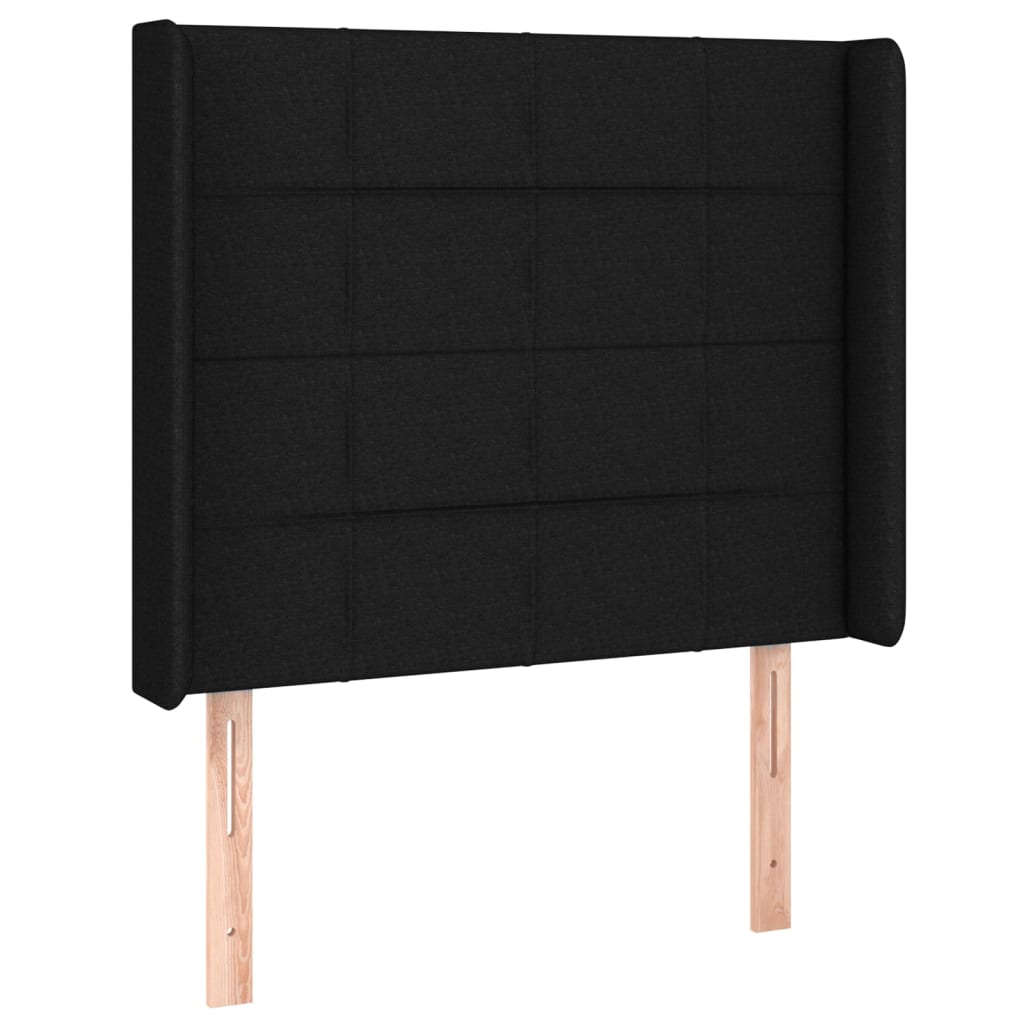 Box spring postel s matrací a LED černá 90x190 cm textil