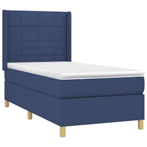 Box spring postel s matrací a LED modrá 90x190 cm textil - obrázek 4