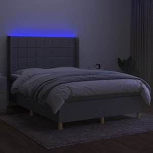 Box spring postel s matrací a LED světle šedá 140x190 cm textil - obrázek 3