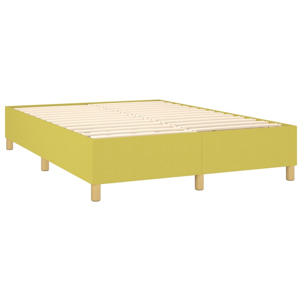 Zöld szövet rugós és LED-es ágy matraccal 140x190 cm 
