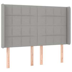 Box spring postelja z vzmetnico LED sv. siva 140x200 cm blago - slika 7