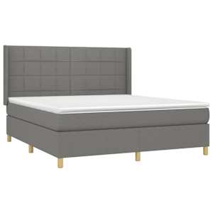 Box spring postel s matrací a LED tmavě šedá 180x200 cm textil - obrázek 4