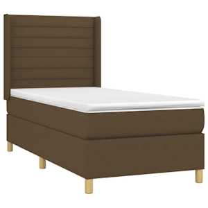 Box spring postel s matrací a LED tmavě hnědá 90x190 cm textil - obrázek 4