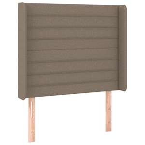 Box spring postelja z vzmetnico LED taupe 90x200 cm blago - slika 7