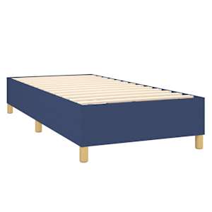 Box spring postelja z vzmetnico LED modra 100x200 cm blago - slika 5