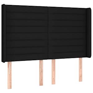 Box spring postelja z vzmetnico LED črna 140x200 cm blago - slika 7