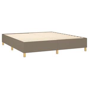 Box spring postelja z vzmetnico LED taupe 160x200 cm blago - slika 5
