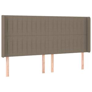 Box spring postelja z vzmetnico LED taupe 160x200 cm blago - slika 7